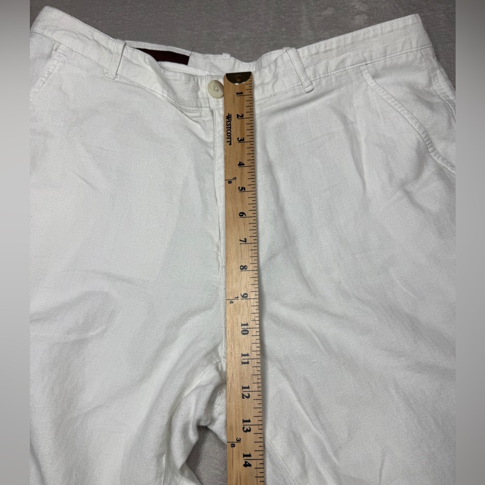Perry Ellis Men’s Linen Cotton Blend Coastal Nautical White Shorts Size 34 - Picture 7 of 16
